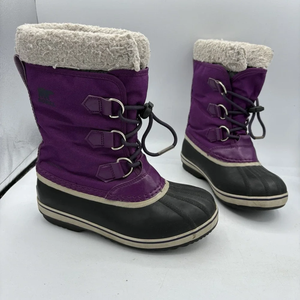 Sorel Boots Youth Girls Size 3 Yoot Pac‎ Insulated Winter Snow Purple Kid Child